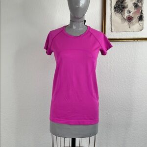 Lululemon Swiftly Tech Short-Sleeve Shirt 2.0 Sonic Magenta Raspberry Pink Strip